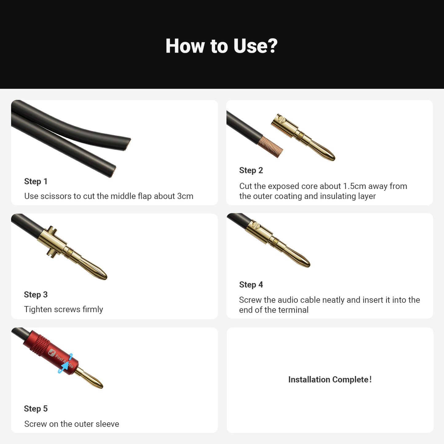 Banana Plugs Set by Fosi Audio