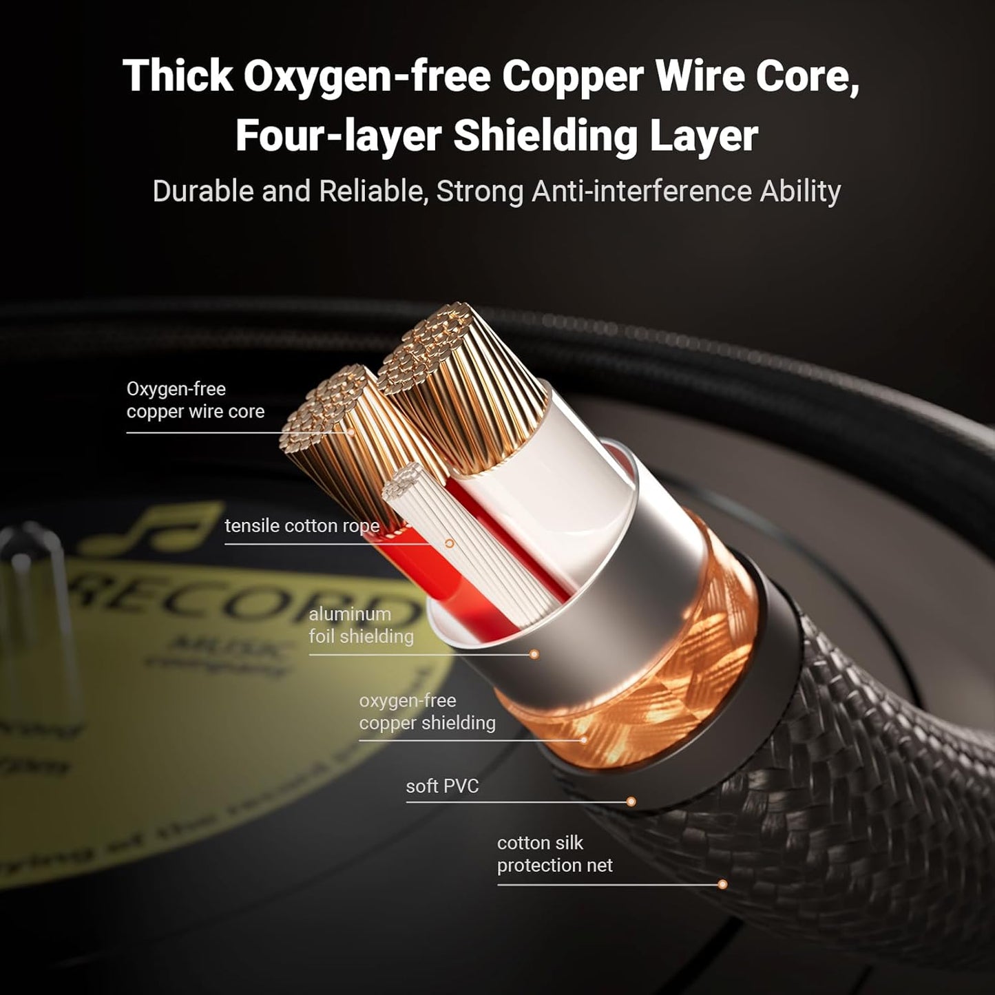 XLR Cable 0.3m by Fosi Audio