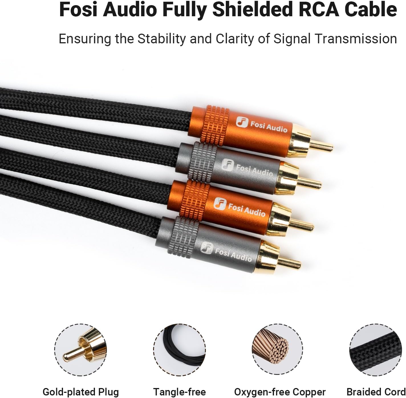 RCA Cable 1.2m by Fosi Audio