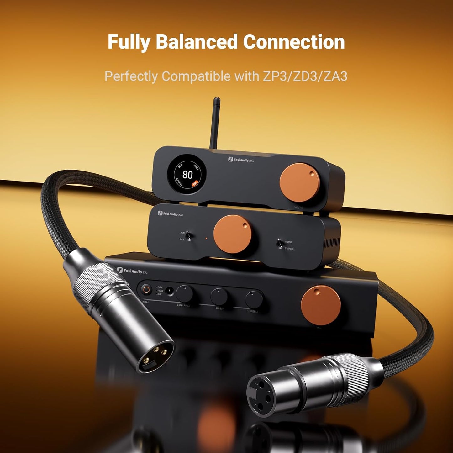 XLR Cable 1.2m by Fosi Audio