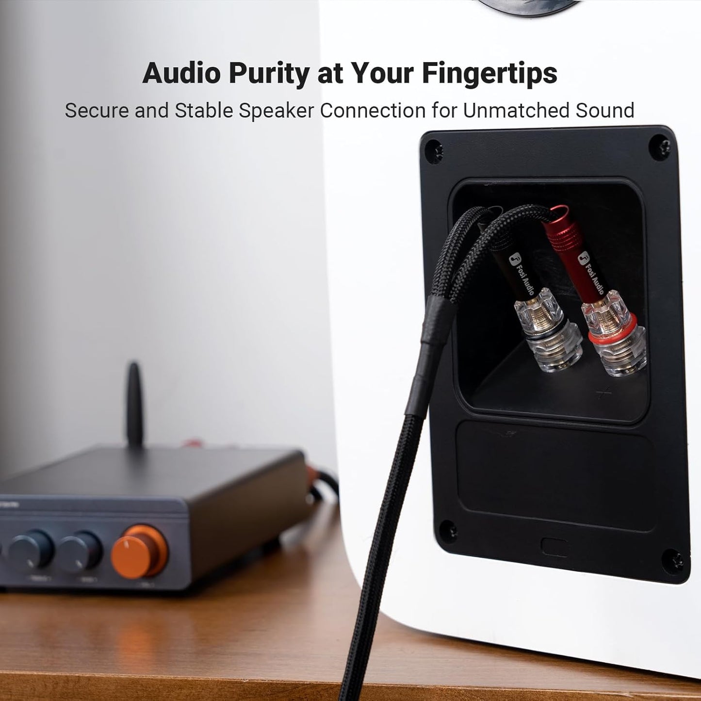 Speaker Cable 1.8m with Banana Plugs by Fosi Audio