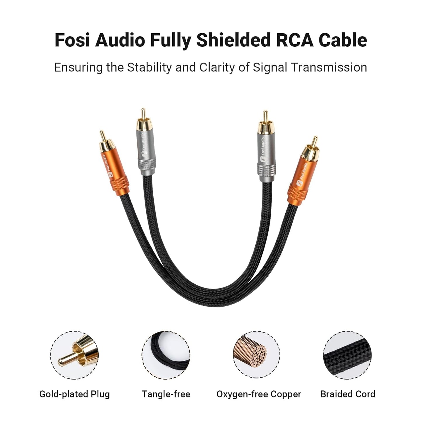RCA Cable 0.3m by Fosi Audio