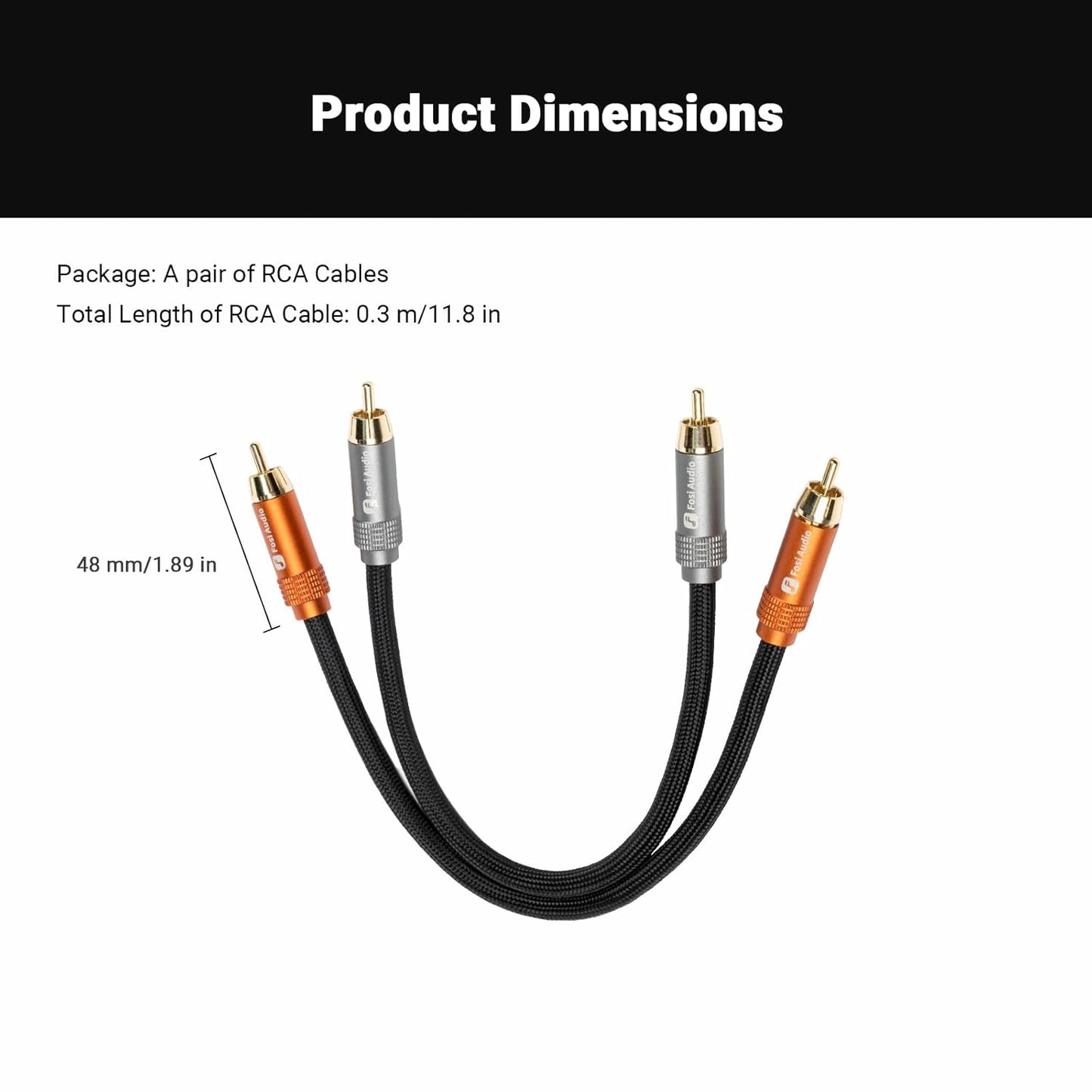 RCA Cable 0.3m by Fosi Audio